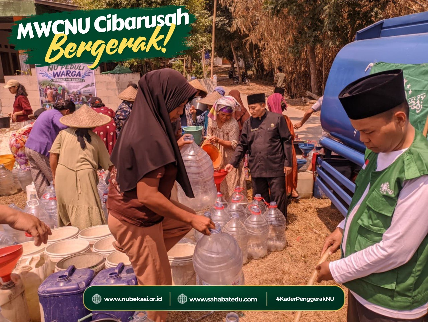 MWCNU Cibarusah Salurkan Ribuan Liter Air Bersih untuk Warga di Empat Titik