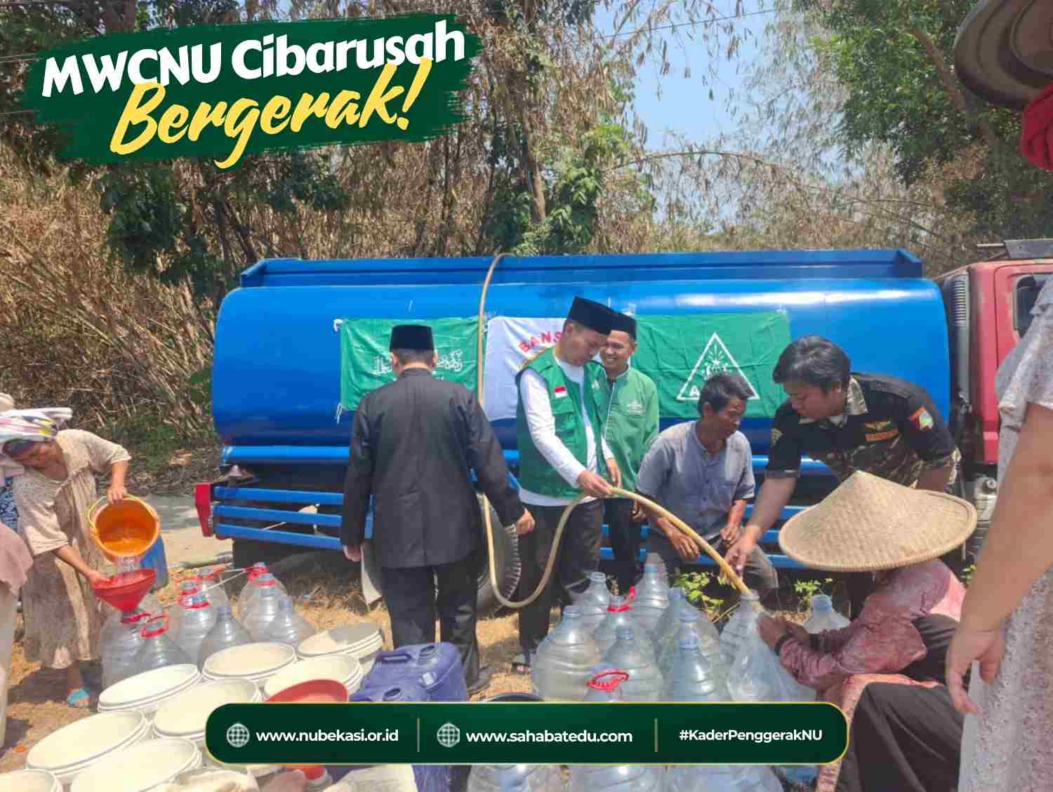 MWCNU Cibarusah Salurkan Ribuan Liter Air Bersih untuk Warga di Empat Titik