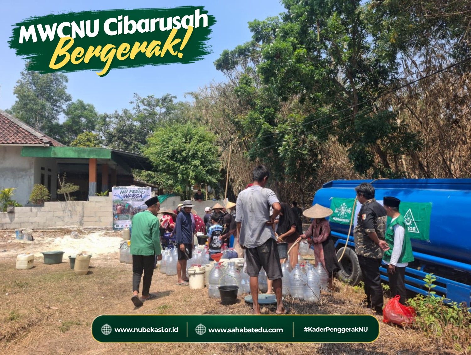 MWCNU Cibarusah Salurkan Ribuan Liter Air Bersih untuk Warga di Empat Titik