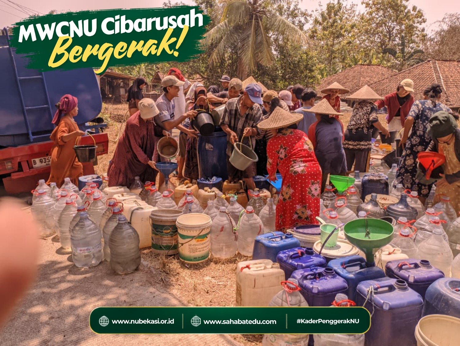 MWCNU Cibarusah Salurkan Ribuan Liter Air Bersih untuk Warga di Empat Titik