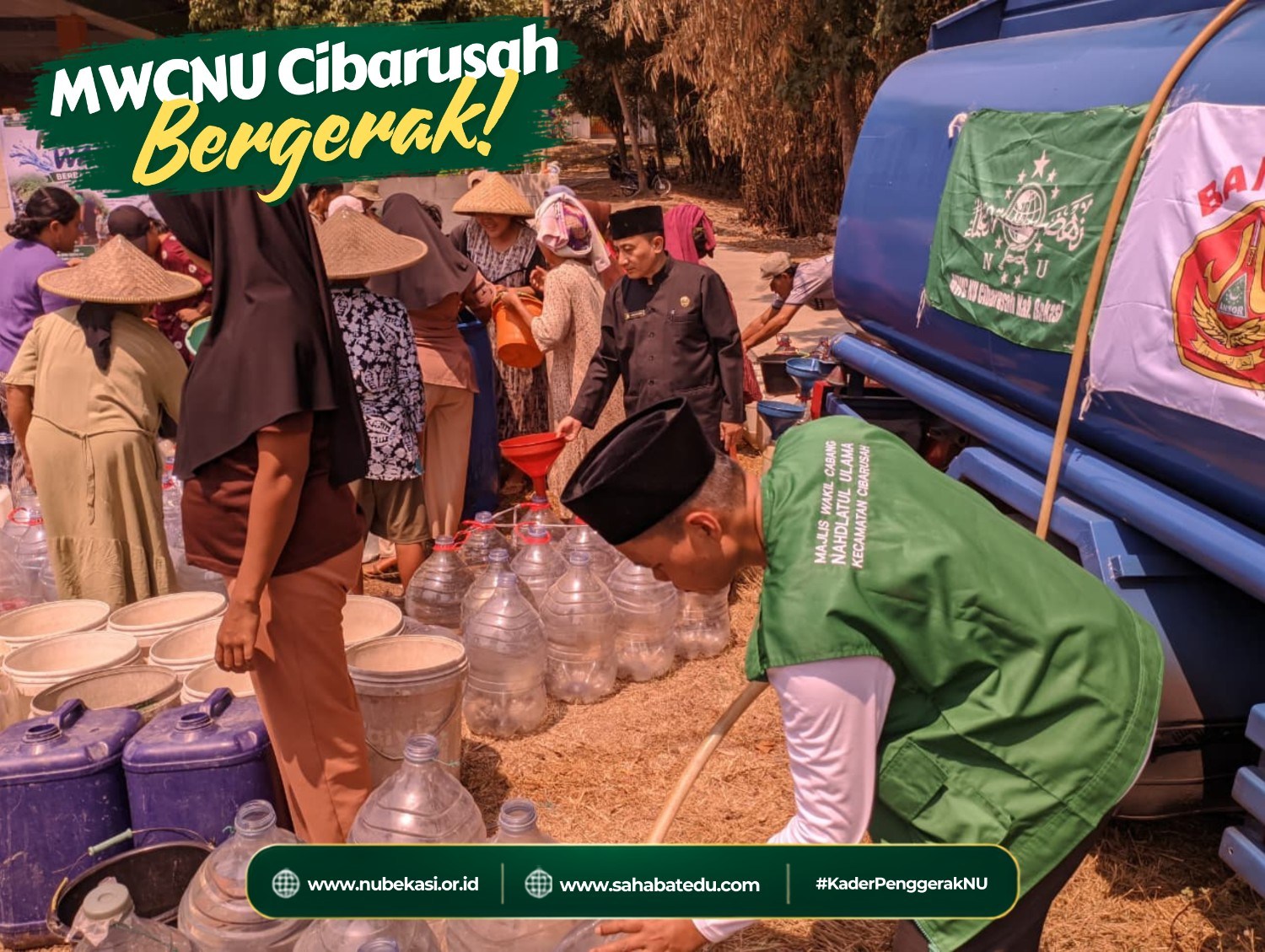 MWCNU Cibarusah Salurkan Ribuan Liter Air Bersih untuk Warga di Empat Titik