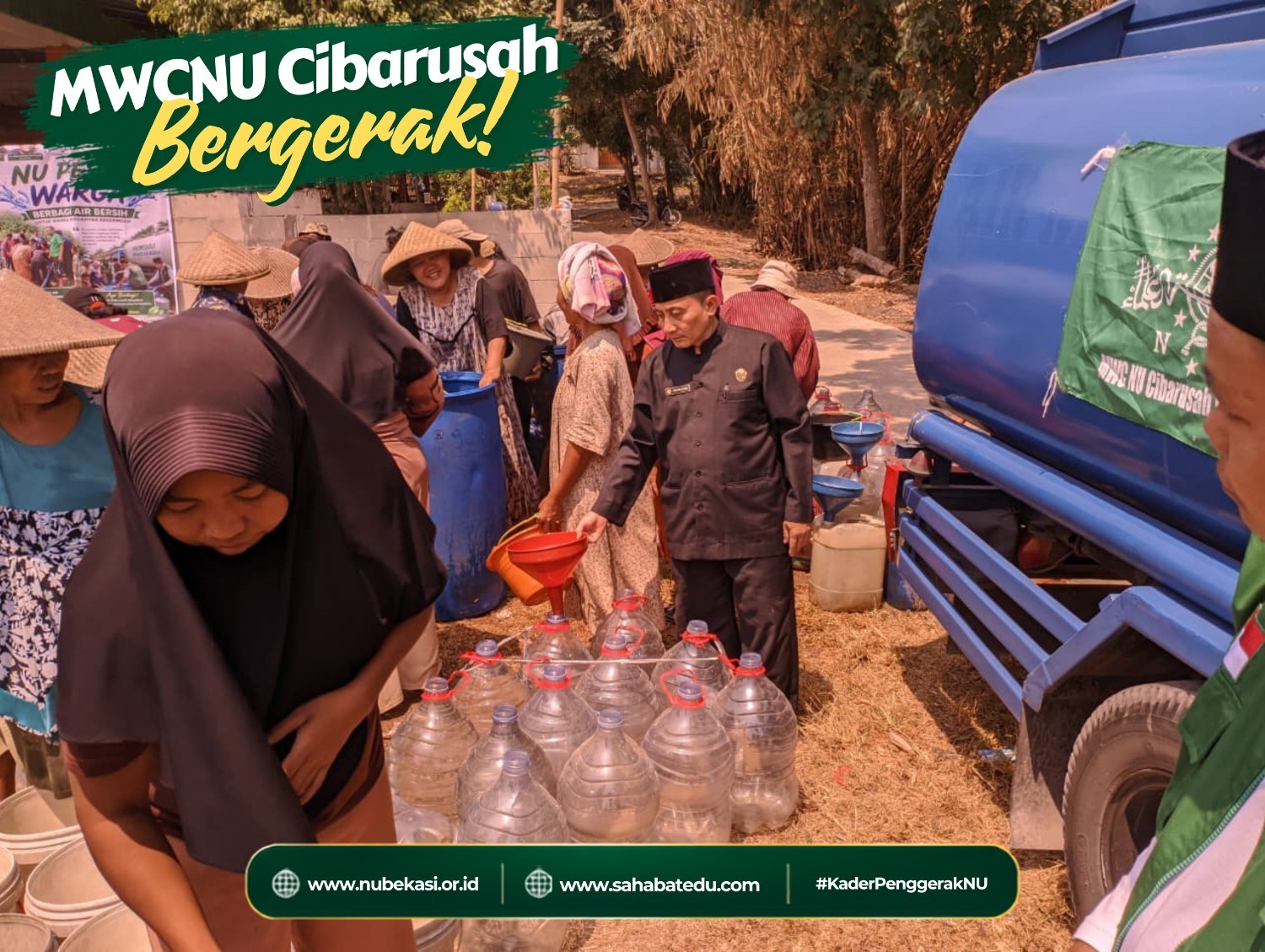 MWCNU Cibarusah Salurkan Ribuan Liter Air Bersih untuk Warga di Empat Titik